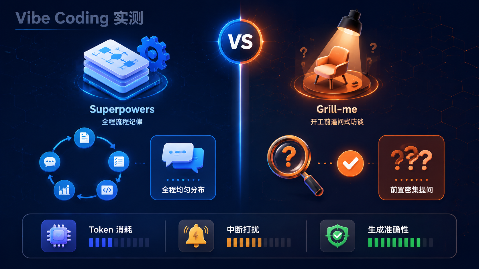 Superpowers vs Grill-me：Vibe Coding 实测